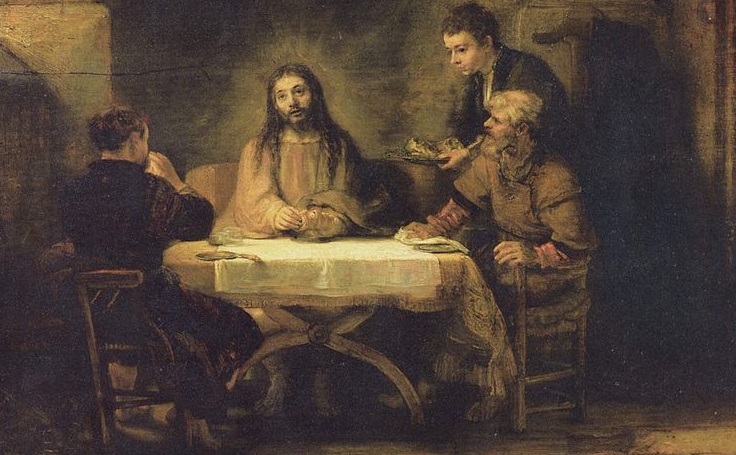 Kristus di Emaus karya Rembrandt, 1648, Louvre.